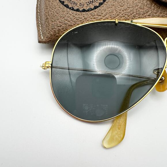 Vintage Ray Ban Bausch & Lomb 62mm Gold Frame Grey Lens Sunglasses Plus Case - Picture 3 of 13